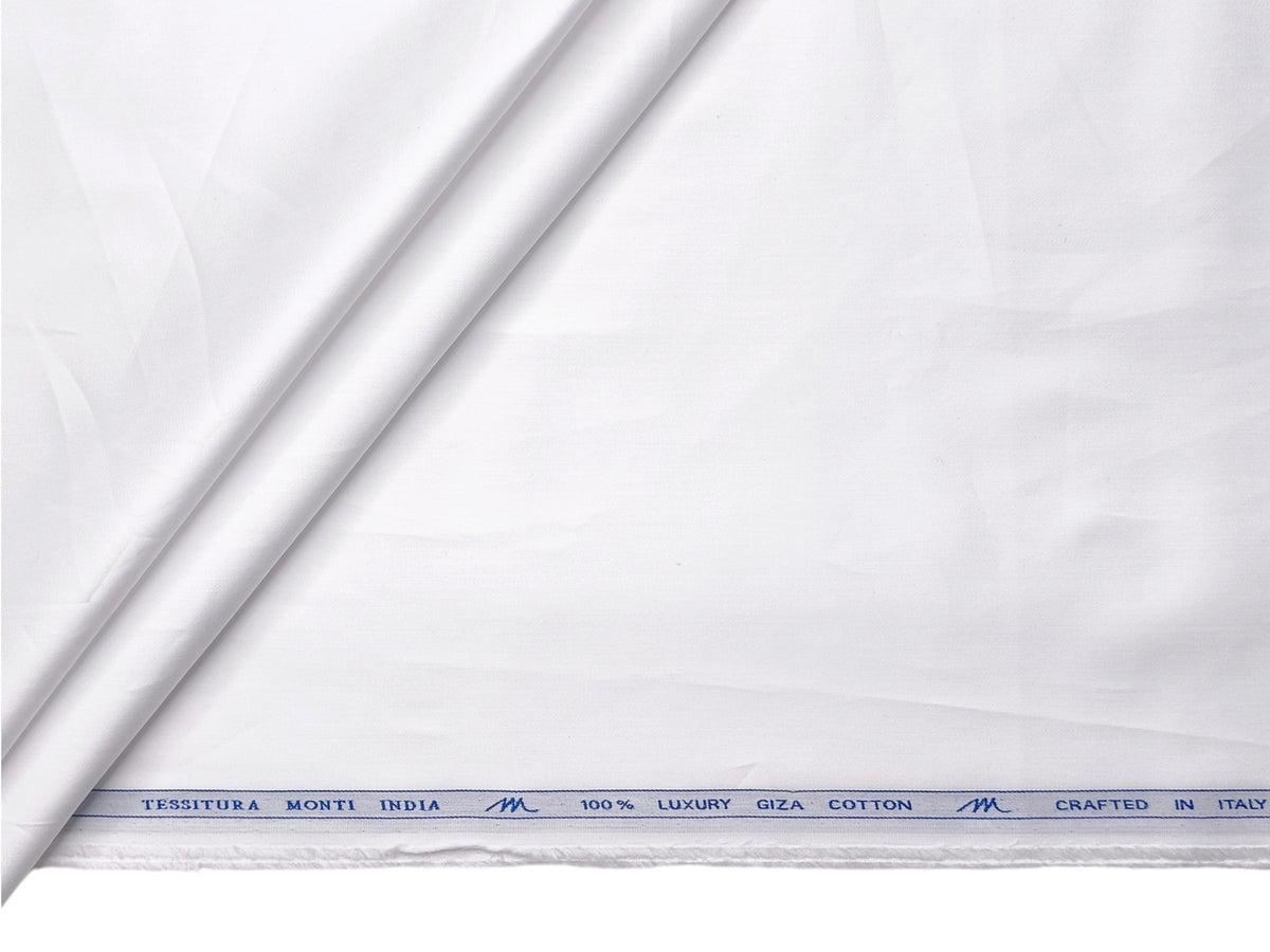 Tessitura Monti Fragrenza 100% Premium Giza Cotton Fragrance Infused Shirting Fabric (White, Plain)