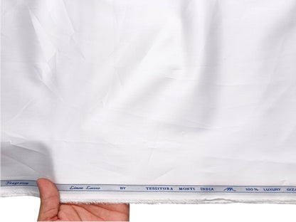 Tessitura Monti Fragrenza 100% Premium Giza Cotton Fragrance Infused Shirting Fabric (White, Plain)