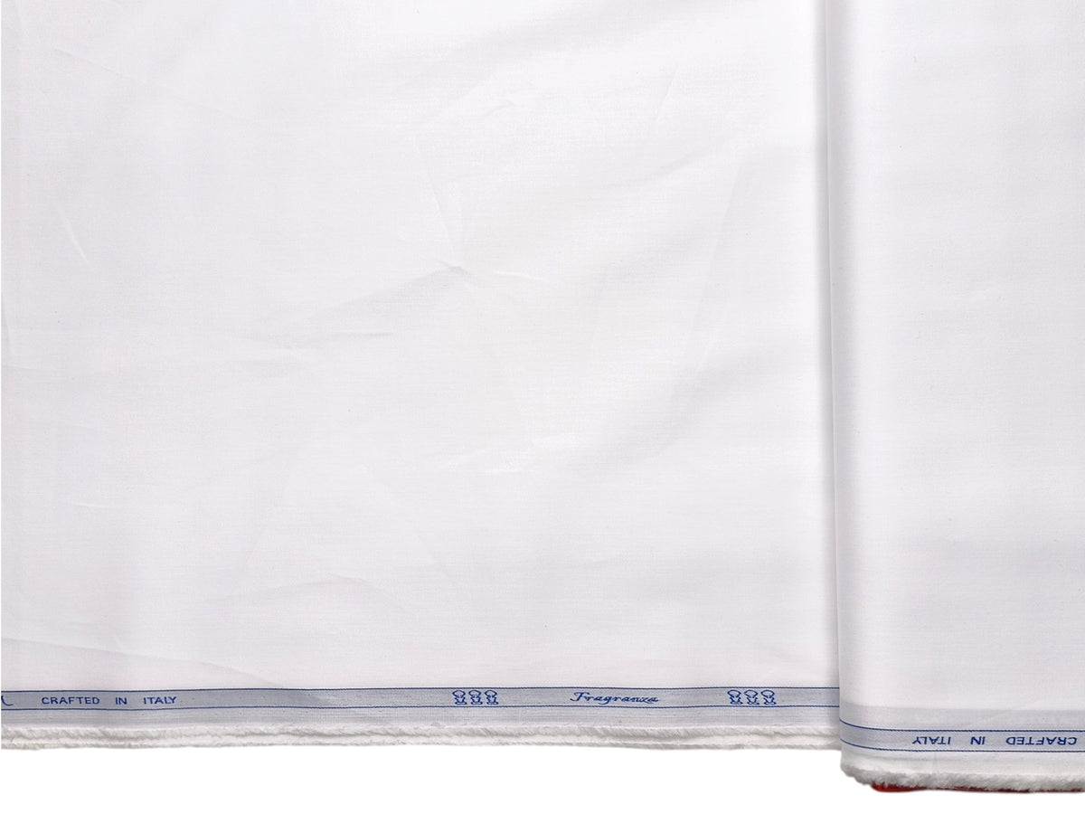 Tessitura Monti Fragrenza 100% Premium Giza Cotton Fragrance Infused Shirting Fabric (White, Plain)