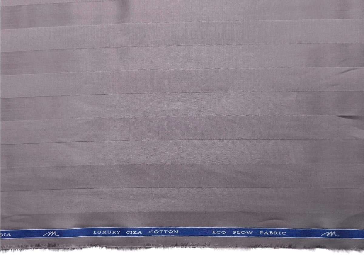 Tessitura Monti Eco Flow Premium Tencel Shirting Fabric (Violet Grey, Stripes)