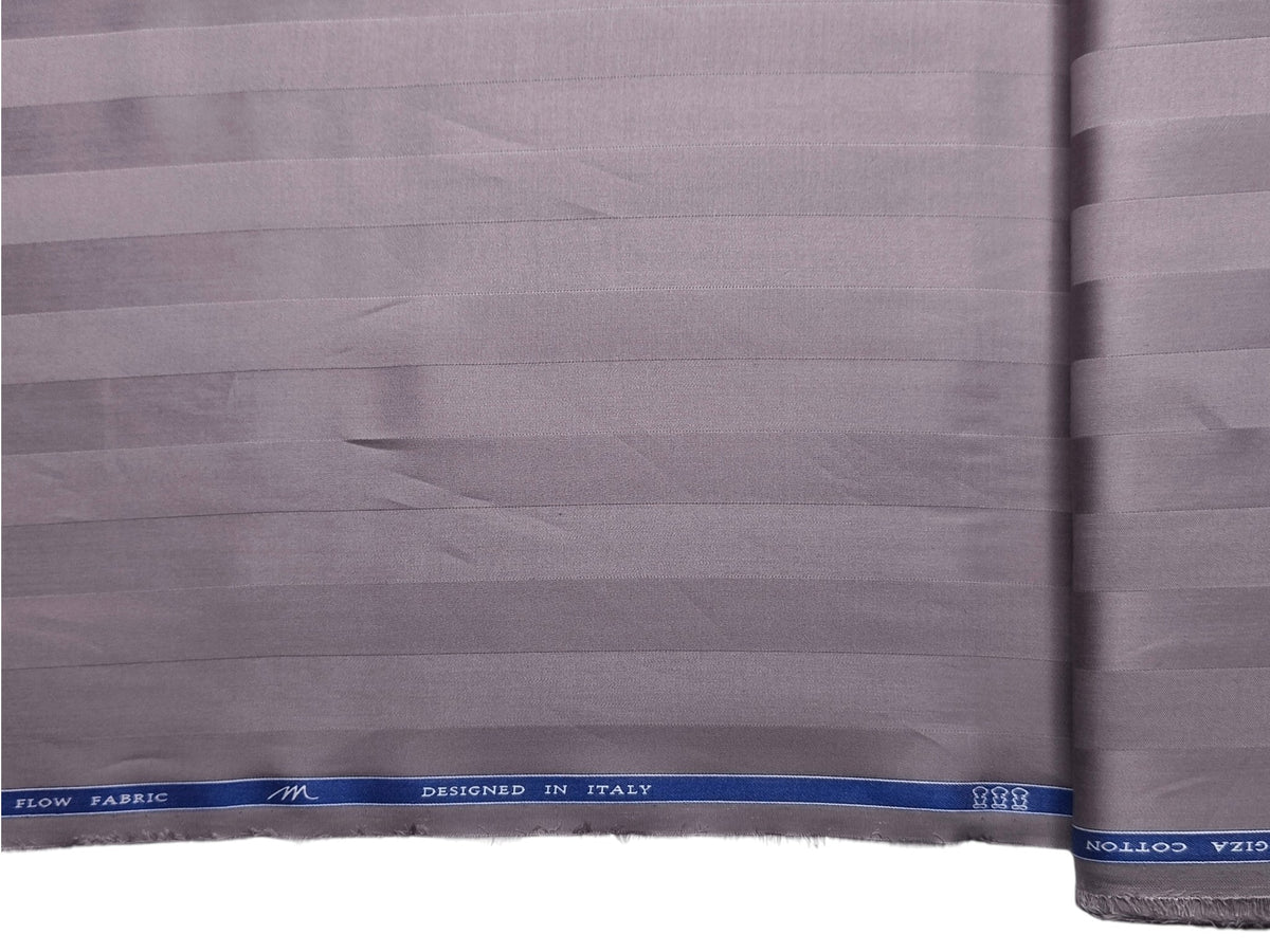 Tessitura Monti Eco Flow Premium Tencel Shirting Fabric (Violet Grey, Stripes)