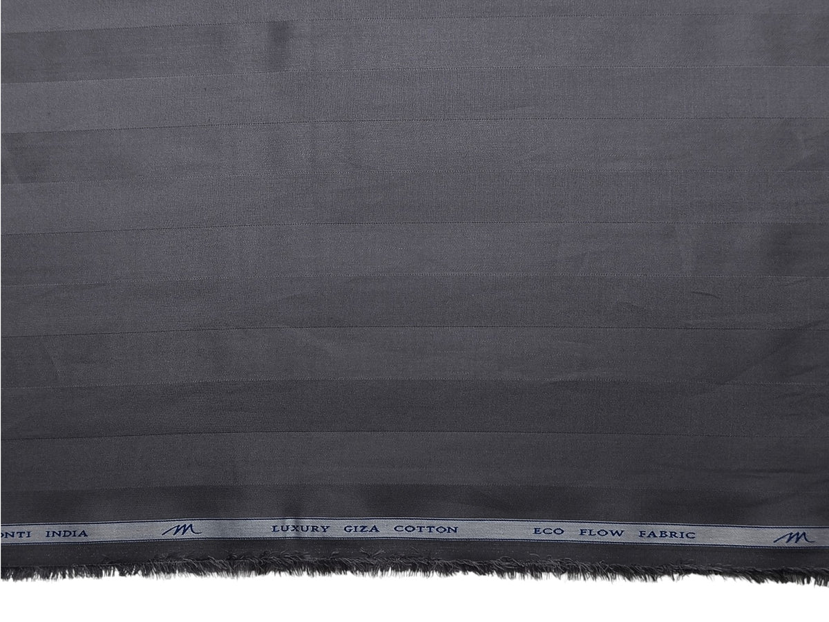 Tessitura Monti Eco Flow Premium Tencel Shirting Fabric (Steel Grey, Stripes)