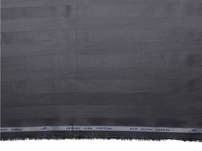 Tessitura Monti Eco Flow Premium Tencel Shirting Fabric (Steel Grey, Stripes)