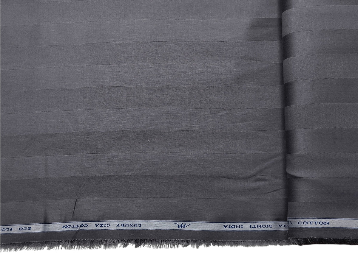 Tessitura Monti Eco Flow Premium Tencel Shirting Fabric (Steel Grey, Stripes)
