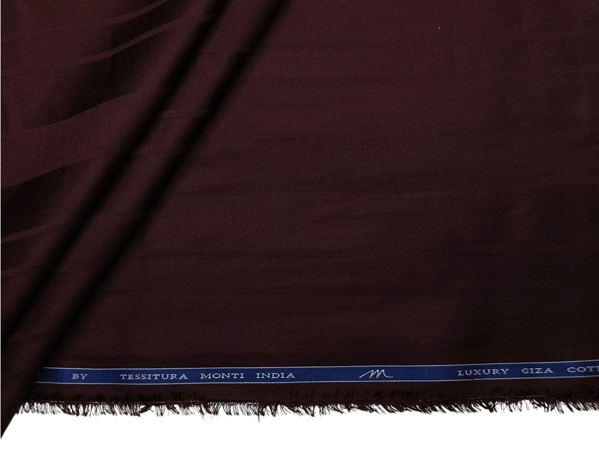 Tessitura Monti Eco Flow Premium Tencel Shirting Fabric (Maroon, Multistripes)