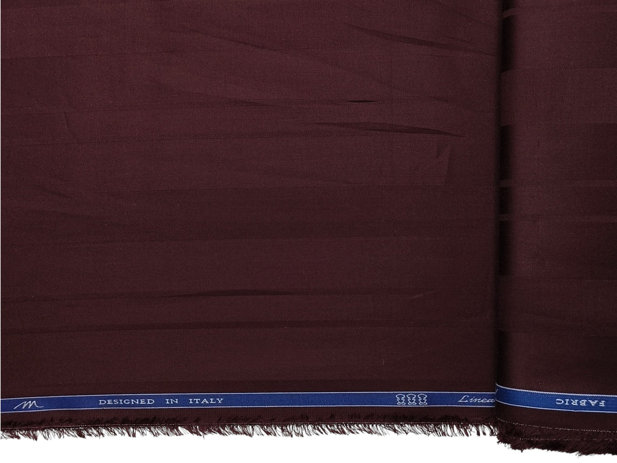 Tessitura Monti Eco Flow Premium Tencel Shirting Fabric (Maroon, Multistripes)