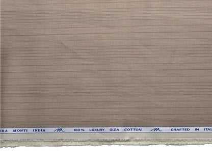 Tessitura Monti 100% Premium Giza Cotton Shirting Fabric (Sand, Stripes)