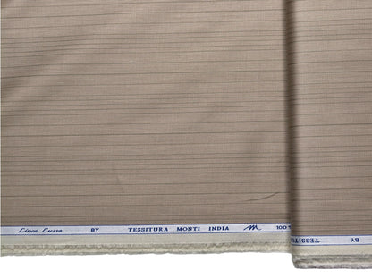 Tessitura Monti 100% Premium Giza Cotton Shirting Fabric (Sand, Stripes)