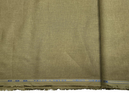 100% Pure European Linen 40 LEA Shirting Fabric (Dusty Olive Green, Plain)