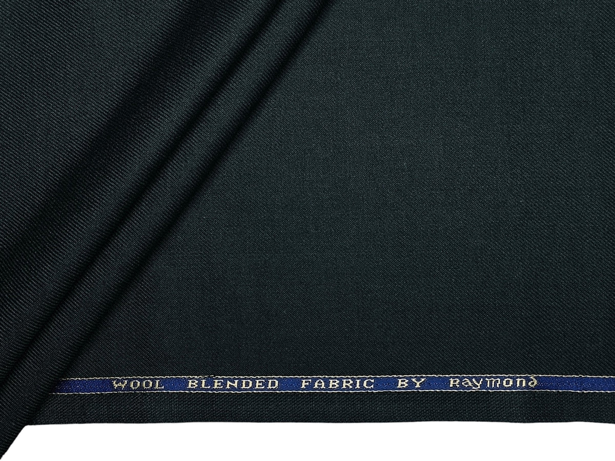 Raymond Wool Blended High GSM Suiting Fabric (Bottle Green, Twill Weave)