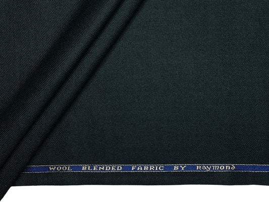 Raymond Wool Blended High GSM Suiting Fabric (Bottle Green, Twill Weave)