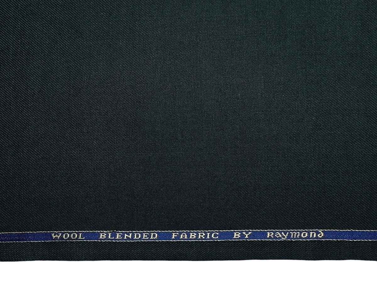 Raymond Wool Blended High GSM Suiting Fabric (Bottle Green, Twill Weave)
