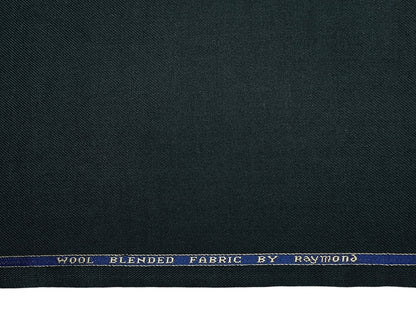 Raymond Wool Blended High GSM Suiting Fabric (Bottle Green, Twill Weave)
