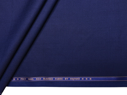 Raymond Wool Silk Blended Premium Suiting Fabric (Royal Blue, Self Pattern)