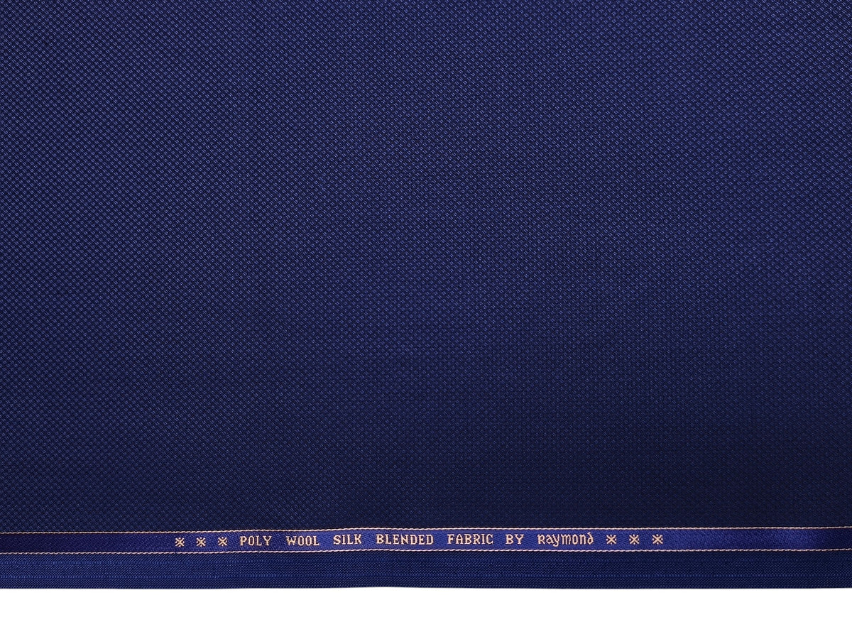 Raymond Wool Silk Blended Premium Suiting Fabric (Royal Blue, Self Pattern)
