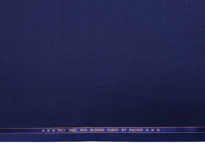 Raymond Wool Silk Blended Premium Suiting Fabric (Royal Blue, Self Pattern)