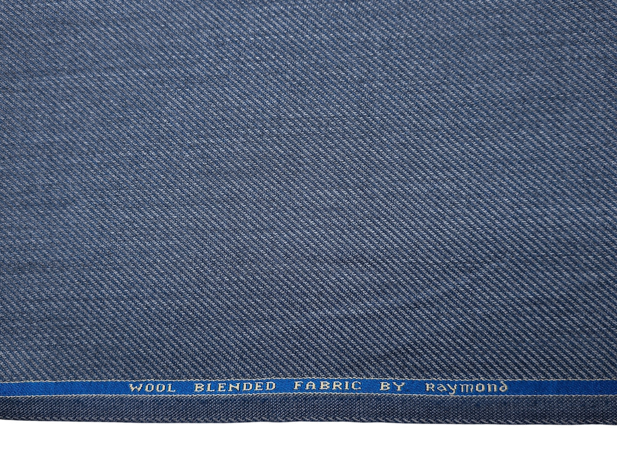 Raymond Wool Blended High GSM Suiting Fabric (Subtle Blue, Twill Weave)