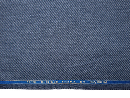 Raymond Wool Blended High GSM Suiting Fabric (Subtle Blue, Twill Weave)