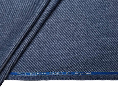 Raymond Wool Blended High GSM Suiting Fabric (Subtle Blue, Twill Weave)