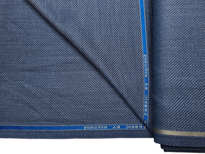 Raymond Wool Blended High GSM Suiting Fabric (Subtle Blue, Twill Weave)