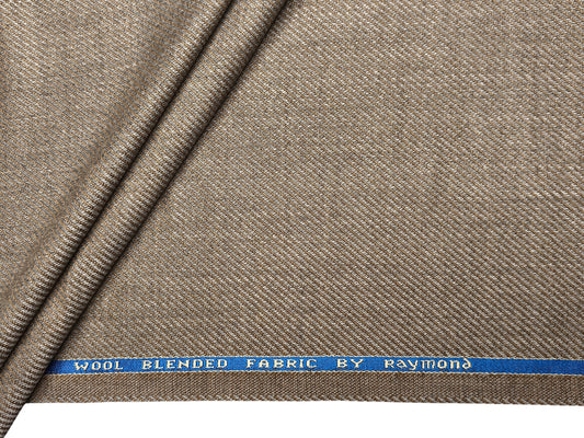 Raymond Wool Blended High GSM Suiting Fabric (Light Brown, Twill Weave)