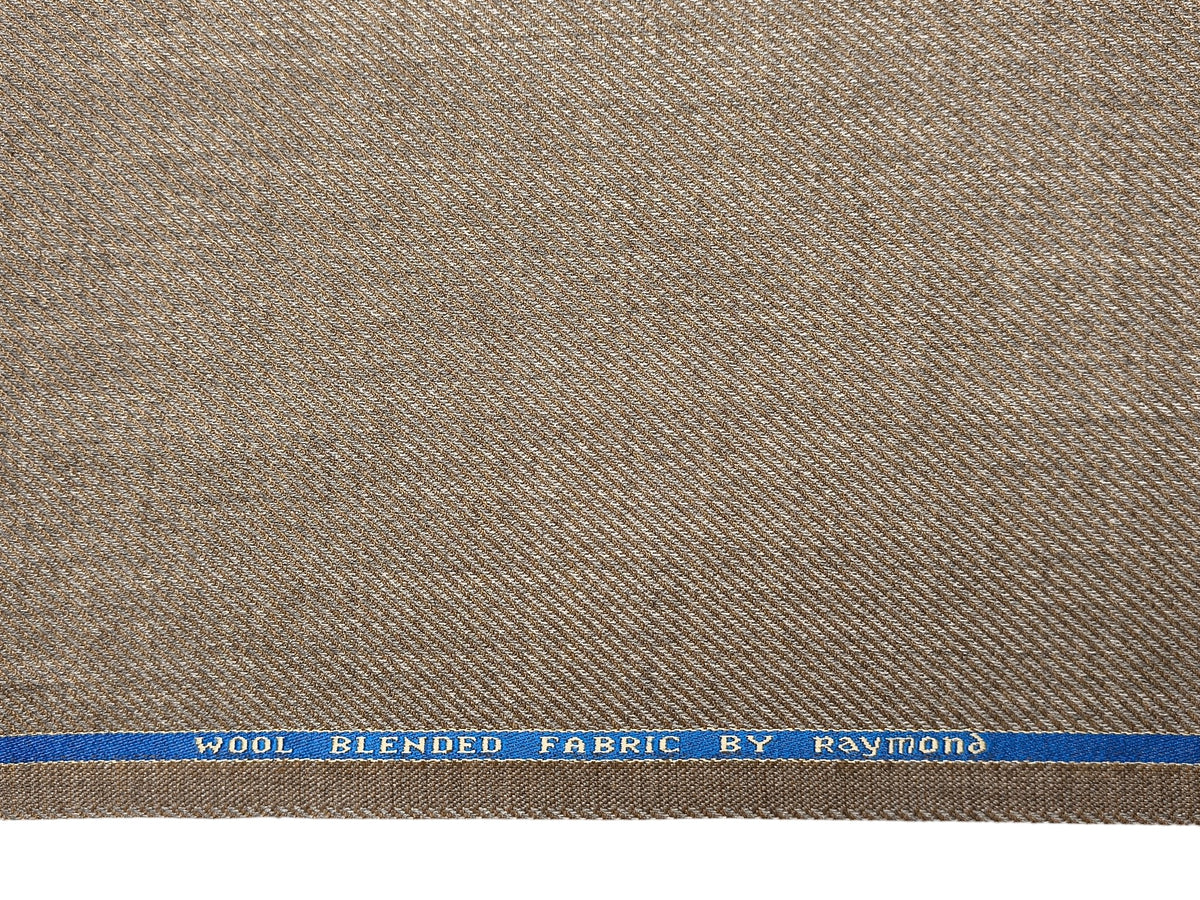Raymond Wool Blended High GSM Suiting Fabric (Light Brown, Twill Weave)