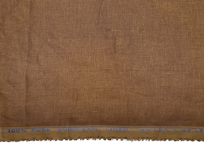 100% Pure European Linen 40 LEA Shirting Fabric (Camel Tan, Plain)