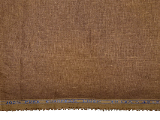 100% Pure European Linen 40 LEA Shirting Fabric (Camel Tan, Plain)