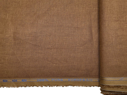 100% Pure European Linen 40 LEA Shirting Fabric (Camel Tan, Plain)