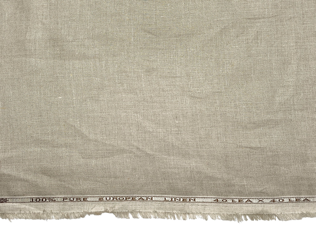 100% Pure European Linen 40 LEA Shirting Fabric (Natural, Plain)