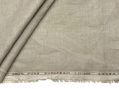 100% Pure European Linen 40 LEA Shirting Fabric (Natural, Plain)