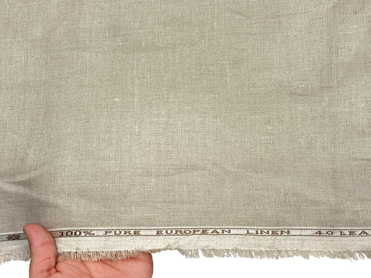 100% Pure European Linen 40 LEA Shirting Fabric (Natural, Plain)