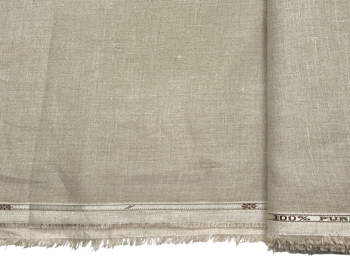 100% Pure European Linen 40 LEA Shirting Fabric (Natural, Plain)