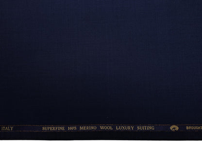 Georgia Gullini Italy Re Della Moda Super 160s Merino Wool Blended Premium Suiting Fabric (Navy Blue, Textured)
