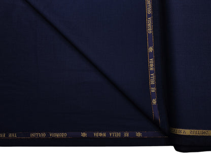 Georgia Gullini Italy Re Della Moda Super 160s Merino Wool Blended Premium Suiting Fabric (Navy Blue, Textured)