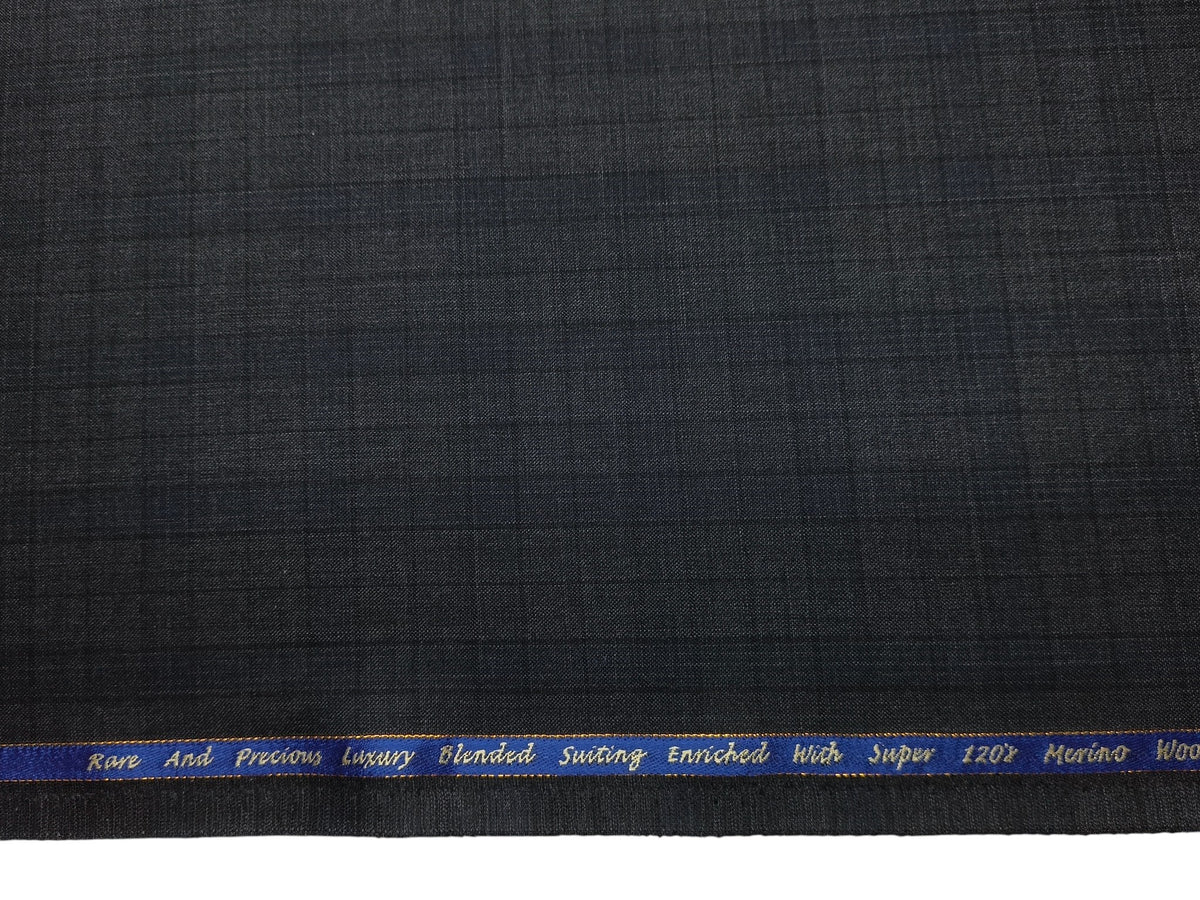 Georgia Gullini Italy Urbane Collection 70% Wool Super 120s Premium Suiting Fabric (Charcoal Grey, Checks)