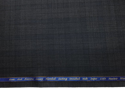 Georgia Gullini Italy Urbane Collection 70% Wool Super 120s Premium Suiting Fabric (Charcoal Grey, Checks)