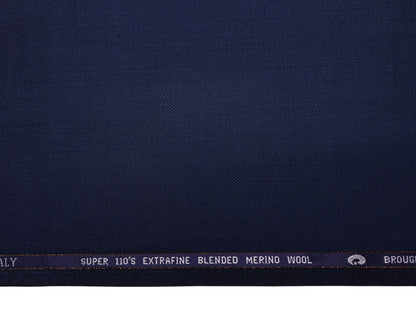 Georgia Gullini Italy Super 110s Merino Wool Blended Premium Suiting Fabric (Dark Blue, Textured)