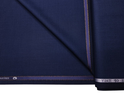 Georgia Gullini Italy Super 110s Merino Wool Blended Premium Suiting Fabric (Dark Blue, Textured)