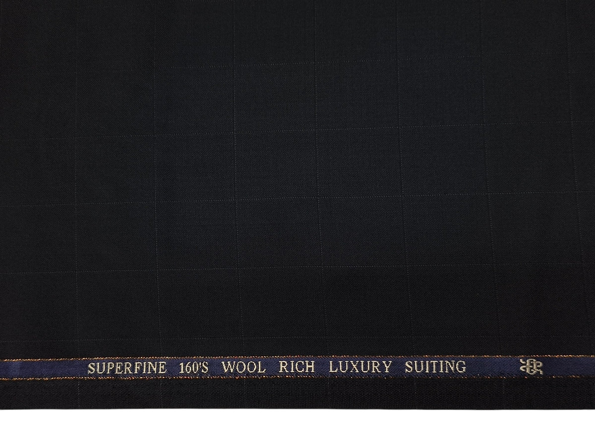 Georgia Gullini Italy Re Della Moda 70% Wool Super 160s Wool Blended Premium Suiting Fabric (Black , Checks)