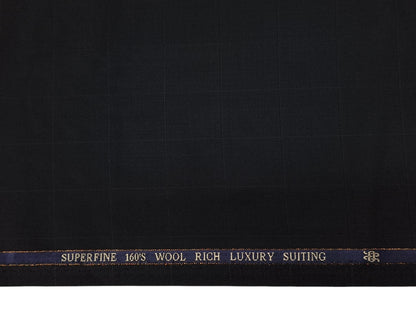 Georgia Gullini Italy Re Della Moda 70% Wool Super 160s Wool Blended Premium Suiting Fabric (Black , Checks)