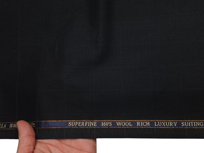 Georgia Gullini Italy Re Della Moda 70% Wool Super 160s Wool Blended Premium Suiting Fabric (Black , Checks)