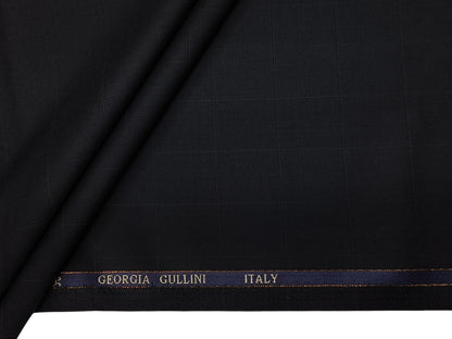 Georgia Gullini Italy Re Della Moda 70% Wool Super 160s Wool Blended Premium Suiting Fabric (Black , Checks)