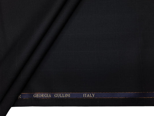 Georgia Gullini Italy Re Della Moda 70% Wool Super 160s Wool Blended Premium Suiting Fabric (Black , Checks)