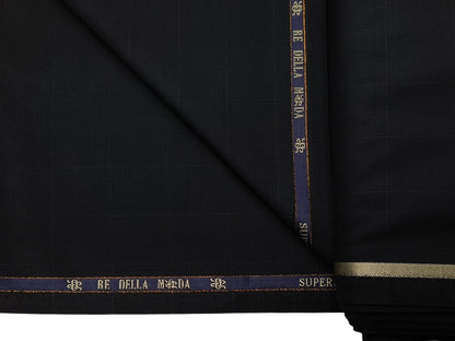 Georgia Gullini Italy Re Della Moda 70% Wool Super 160s Wool Blended Premium Suiting Fabric (Black , Checks)