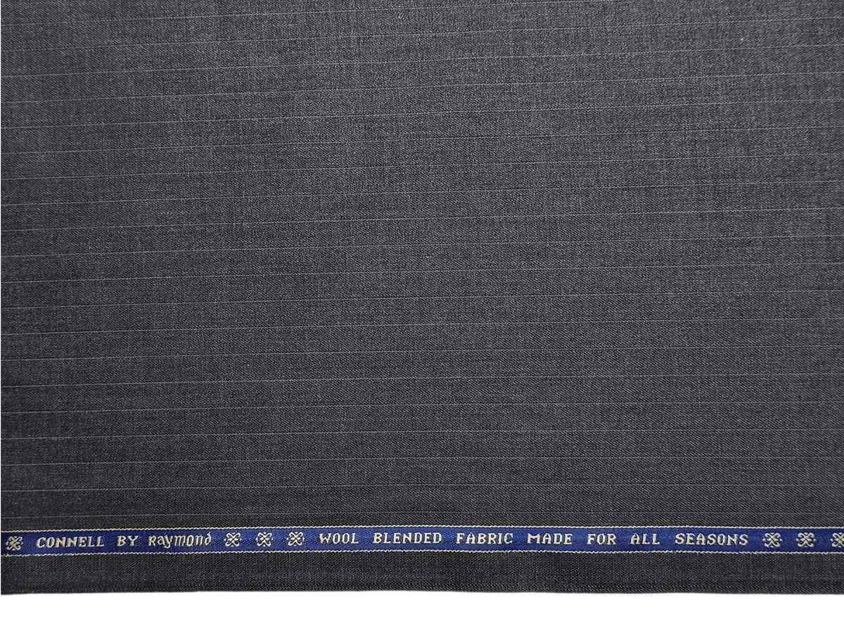Raymond Connell Wool Blended Premium Suiting Fabric (Charcoal Grey, Pinstripes)