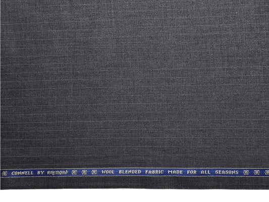 Raymond Connell Wool Blended Premium Suiting Fabric (Charcoal Grey, Pinstripes)
