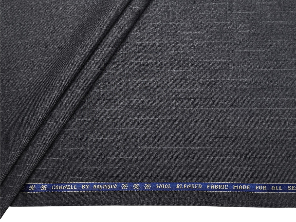 Raymond Connell Wool Blended Premium Suiting Fabric (Charcoal Grey, Pinstripes)