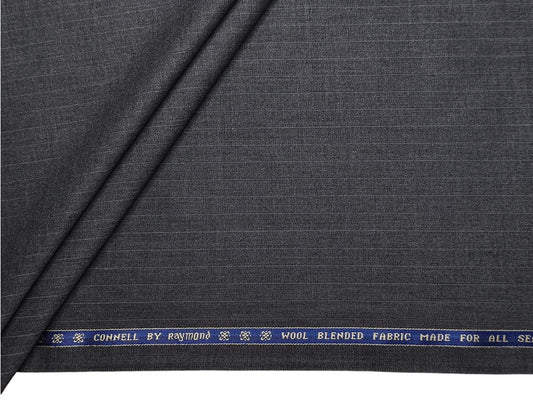 Raymond Connell Wool Blended Premium Suiting Fabric (Charcoal Grey, Pinstripes)