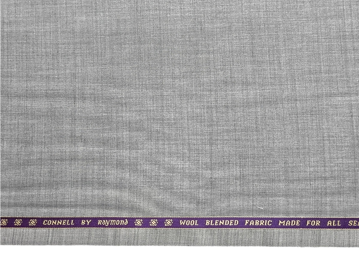 Raymond Connell Wool Blended Premium Suiting Fabric (Light Grey, Self Herringbone)